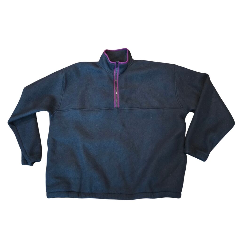 Cheetah Pullover Fleece Jacket With Pockets Men's Size XL